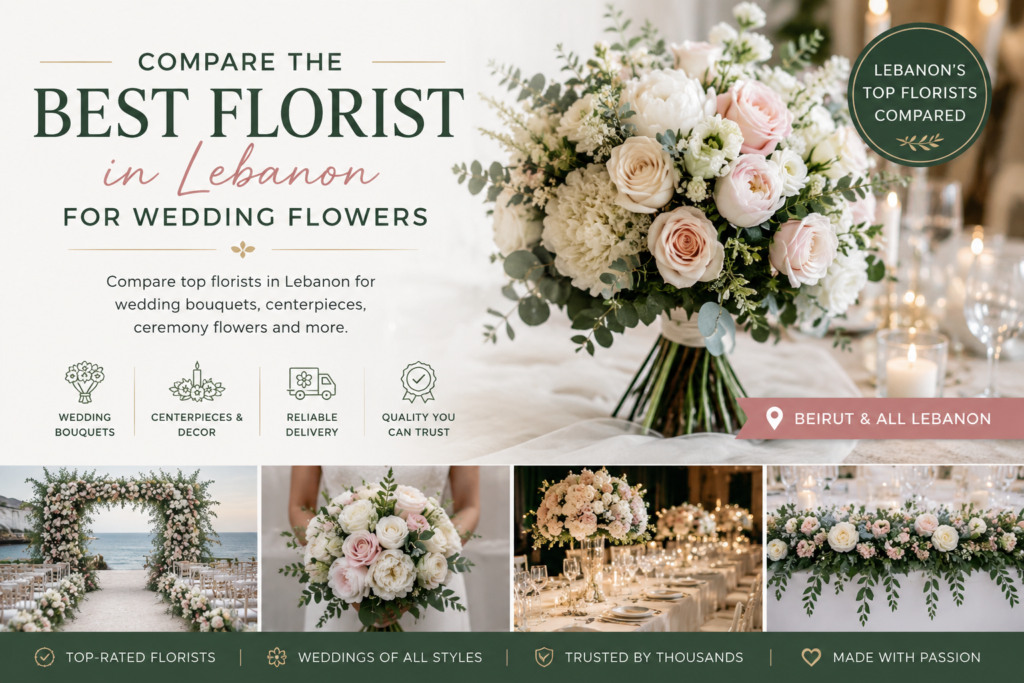best florist in Lebanon for wedding flowers and bridal bouquet